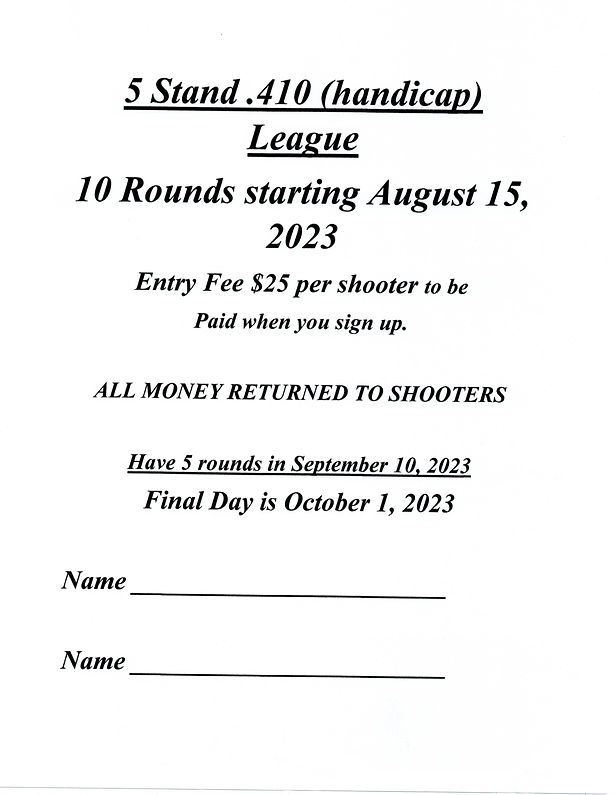 League Information Winchester Gun Club